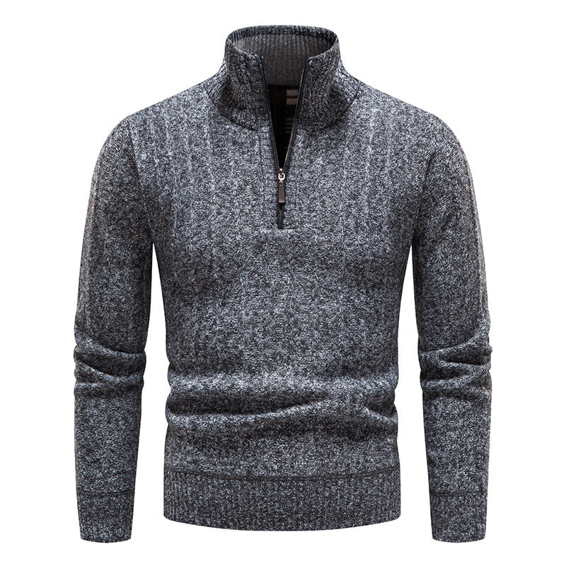 Men’s Textured Stand-Up Collar Sweater