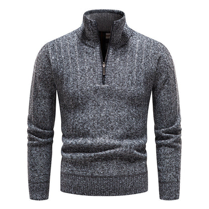 Men’s Textured Stand-Up Collar Sweater
