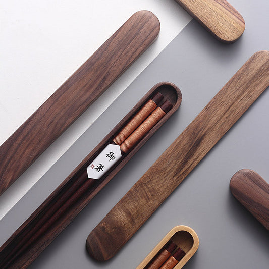 Classic Dark Wood Chopstick Set in Gift Box - BritishElegance