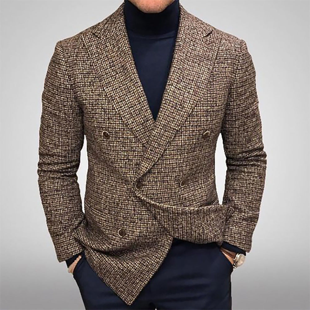 Cevori Classic Slim Fit Double-Breasted Blazer