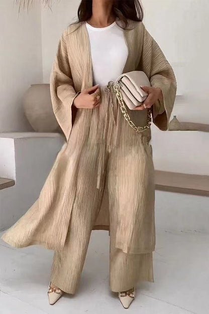 Chic Ruffled Kimono Outfit - BritishElegance