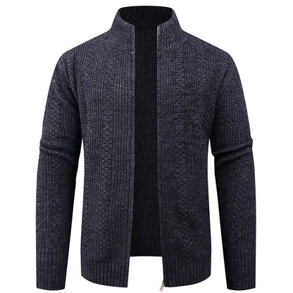 Men’s Vertical Texture Full Zip Knit Jacket