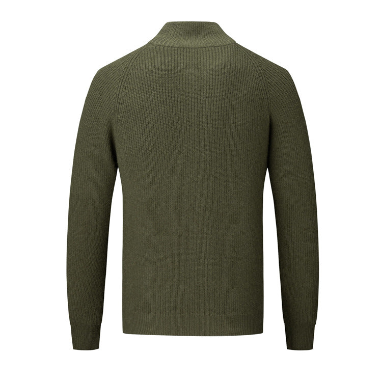 Cevori High Collar Knit Style Cardigan
