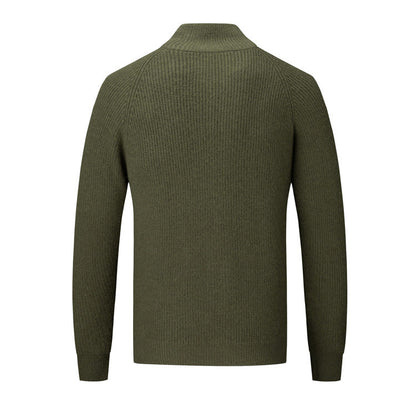 Cevori High Collar Knit Style Cardigan