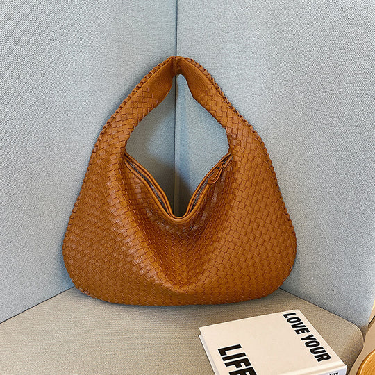Red Valentina Woven Shopping Bag