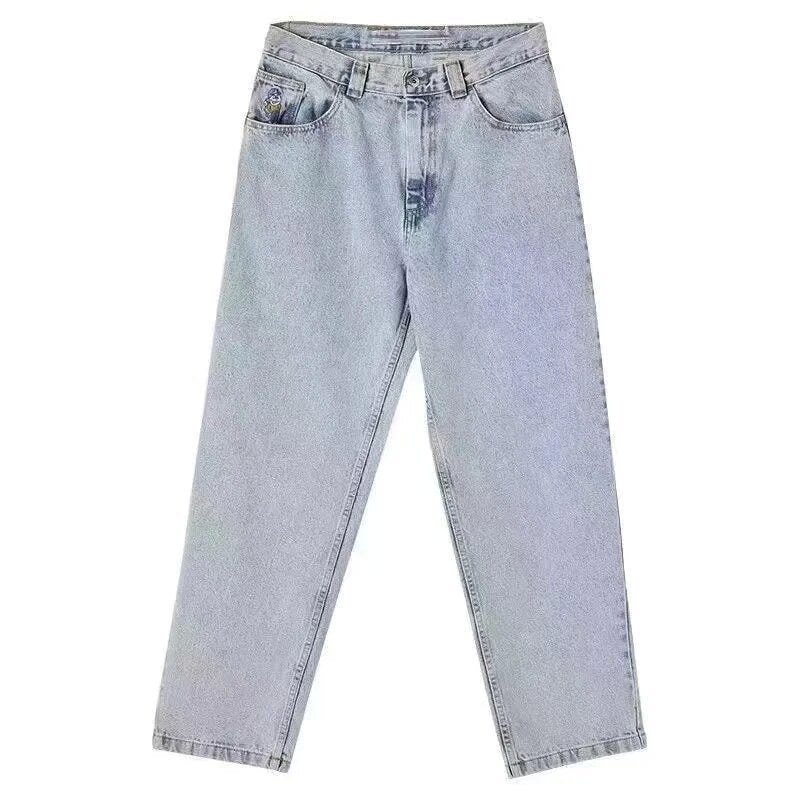 Retro Relaxed Fit Baggy Jeans / Casual Loose Denim Shorts