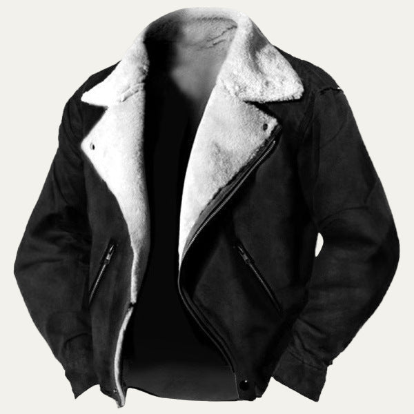 Men’s Shearling Lined Asymmetrical Aviator Jacket