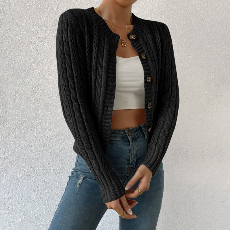 Classic Women's Cable Knit Button Cardigan Sweater