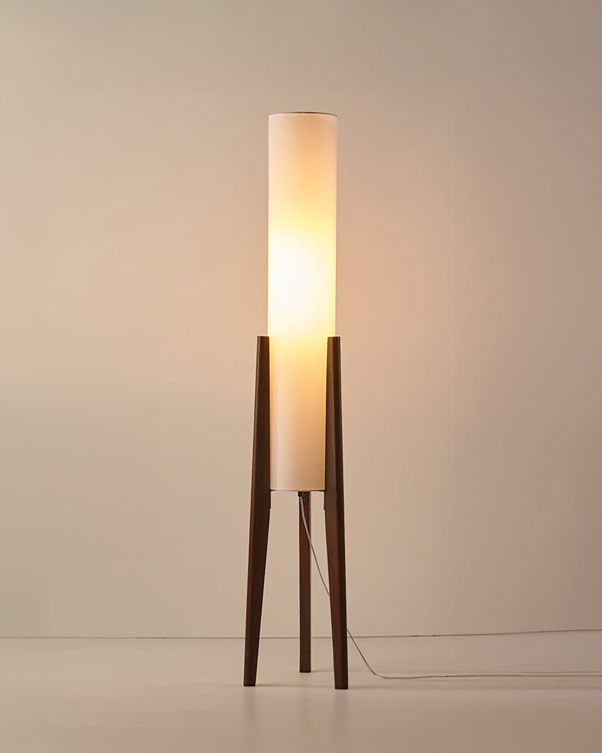 Rustic Wood Floor Lamp With Linen Shade - BritishElegance