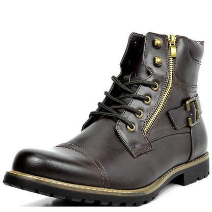 Men’s Military Lace and Zip Combat Boots