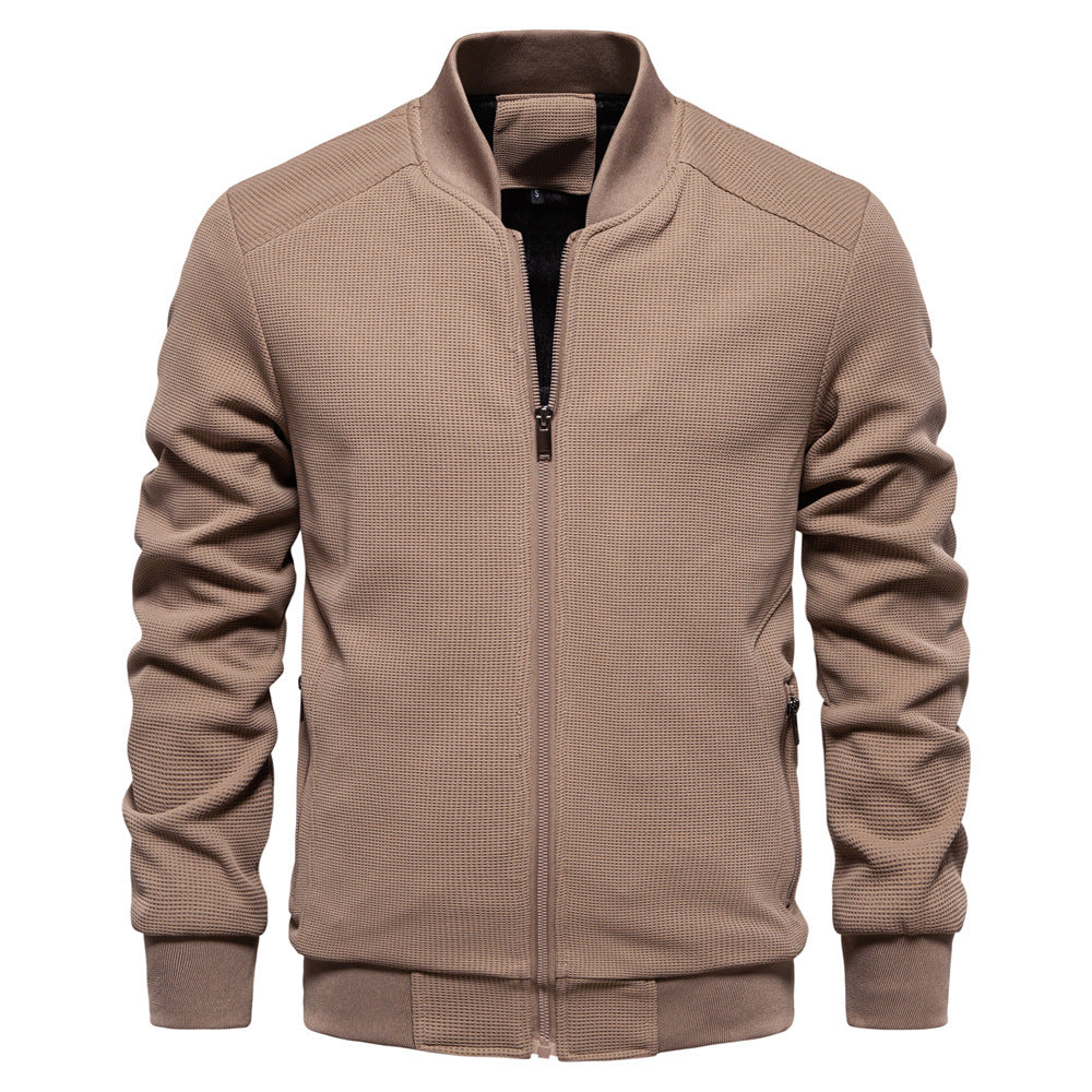 Men’s Textured Full Zipper Knit Jacket