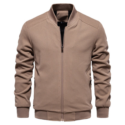 Men’s Textured Full Zipper Knit Jacket