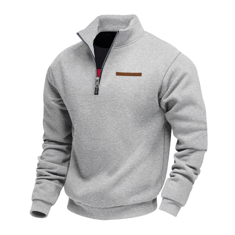 Men’s Quarter Zip Pullover with High Collar