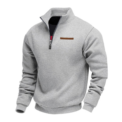 Men’s Quarter Zip Pullover with High Collar