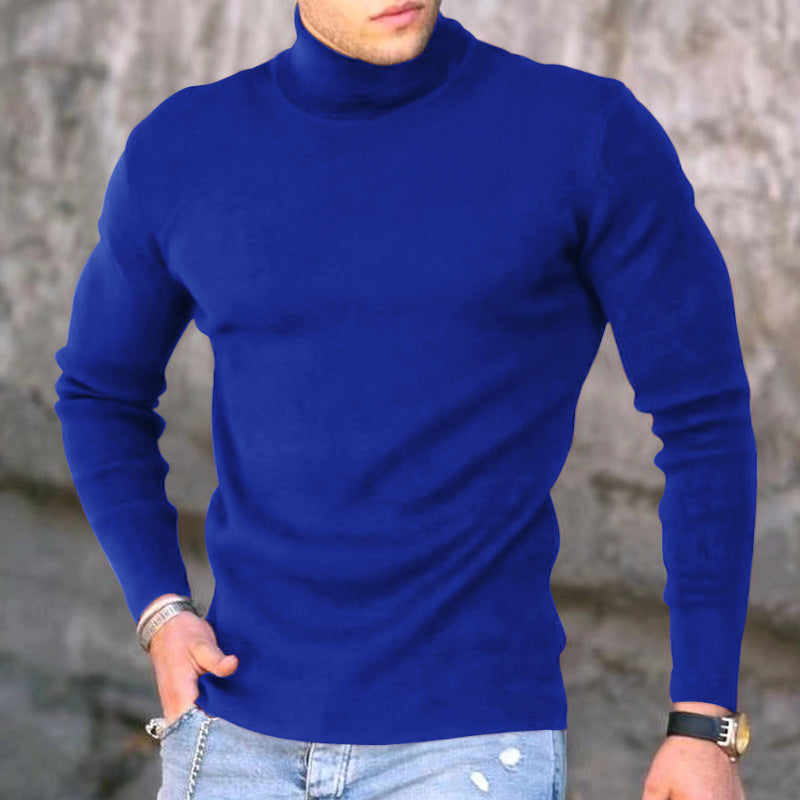 Men’s Form Fitting Soft Knit Turtleneck Top
