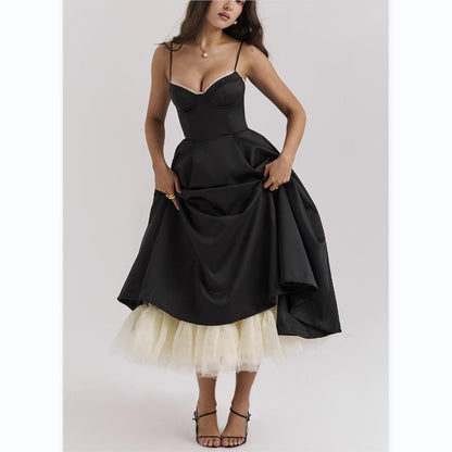 Relaxed Fit V-Neck Maxi Dress – Lightweight Ruffled Skirt - BritishElegance