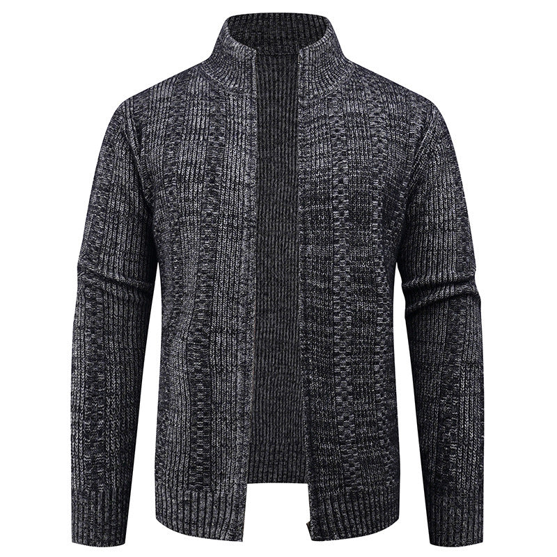 Men’s Vertical Texture Full Zip Knit Jacket