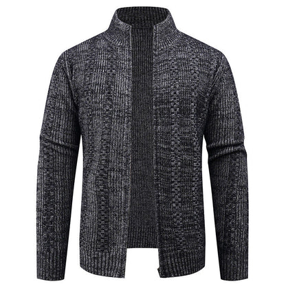 Men’s Vertical Texture Full Zip Knit Jacket