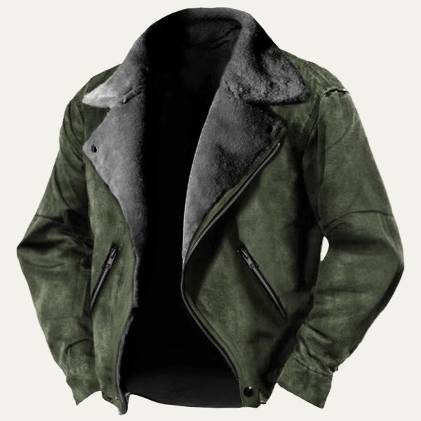 Men’s Shearling Lined Asymmetrical Aviator Jacket