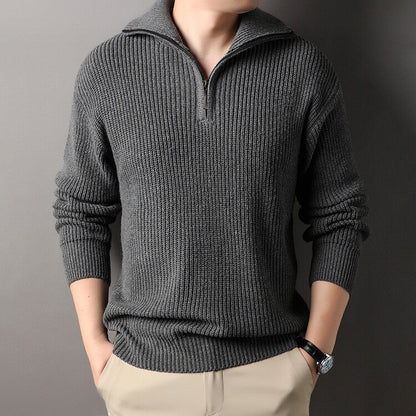 Cevori Knit Style Structured Half Zip Jumper