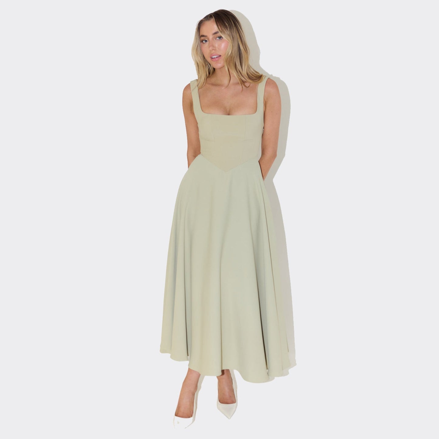 Elegant V Neck Halter Maxi Dress - Slim Fit Backless Style