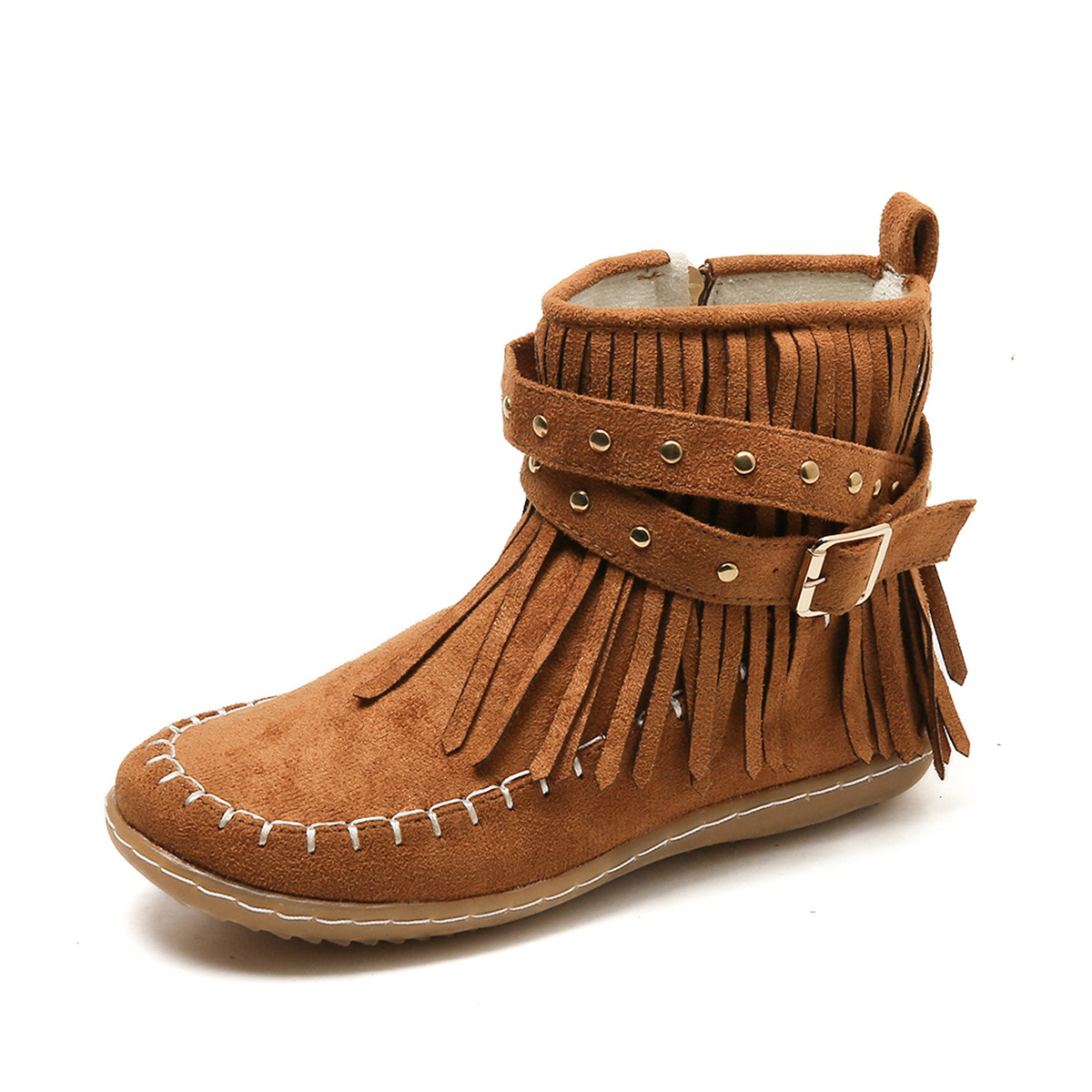 Trendy Fringe Strap Ankle Boots for Women