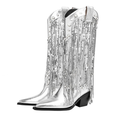 Western Fringed Ankle Boots for Women