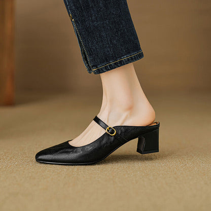 Vian Genuine Leather Mules