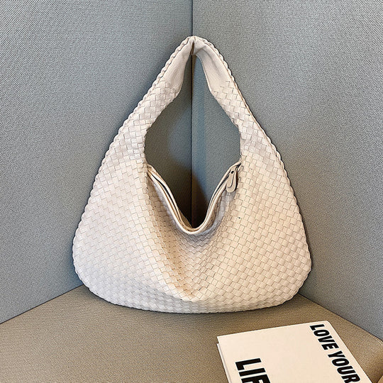 Red Valentina Woven Shopping Bag