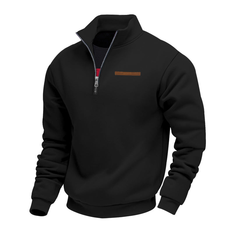 Men’s Quarter Zip Pullover with High Collar