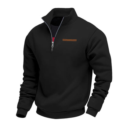 Men’s Quarter Zip Pullover with High Collar