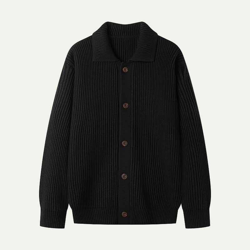 Men’s Textured Stripe Knit Button Cardigan