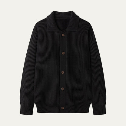 Men’s Textured Stripe Knit Button Cardigan