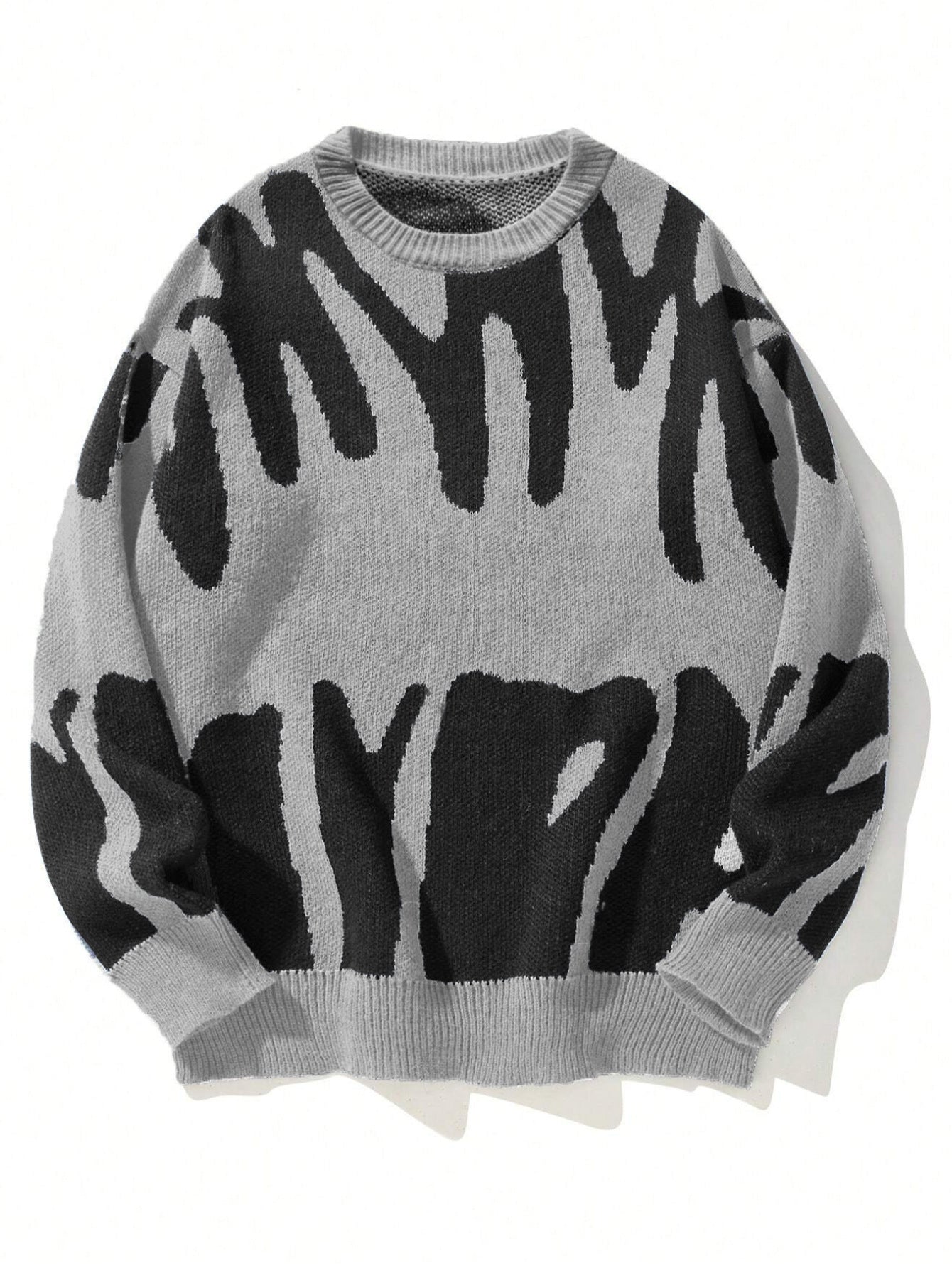 Relaxed Fit Graphic Crew Neck Sweater - BritishElegance