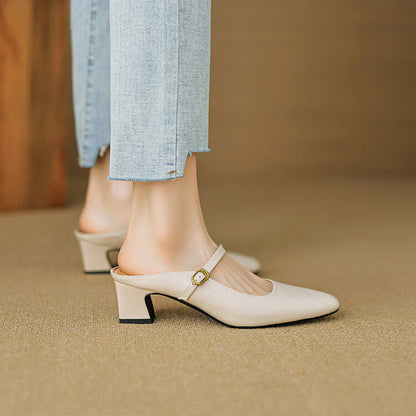 Vian Genuine Leather Mules