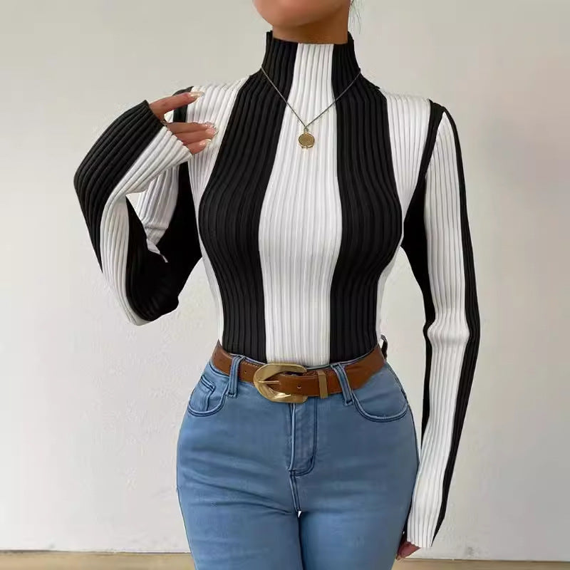 Classic Striped Crew Neck Winter Sweater - BritishElegance
