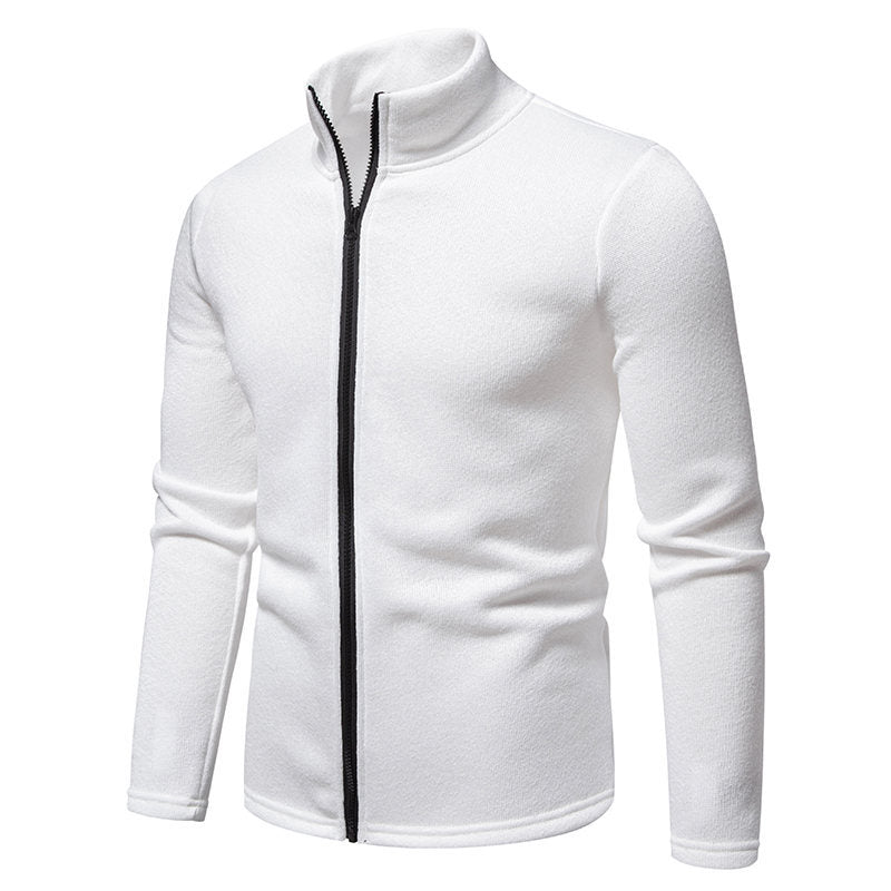 Men’s Fleece Texture Full Zip Casual Jacket