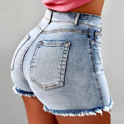 Ripped Denim Micro Shorts: Super Short Skinny Mini Shorts