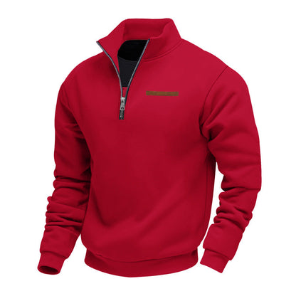 Men’s Quarter Zip Pullover with High Collar