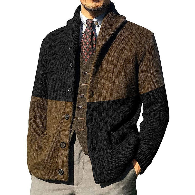 Cevori Fashionable Colour Blocking Design Cardigan