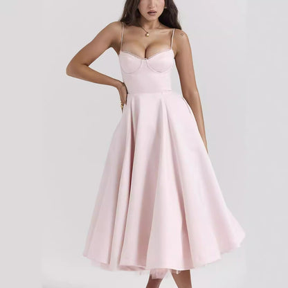Relaxed Fit V-Neck Maxi Dress – Lightweight Ruffled Skirt