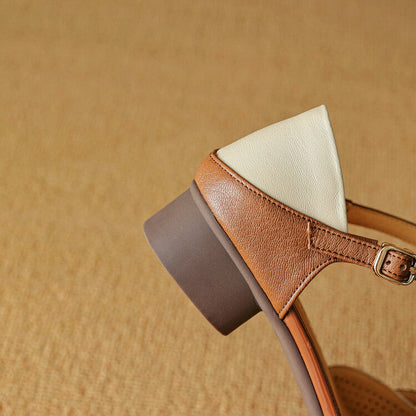 Lizel Genuine Leather Heels