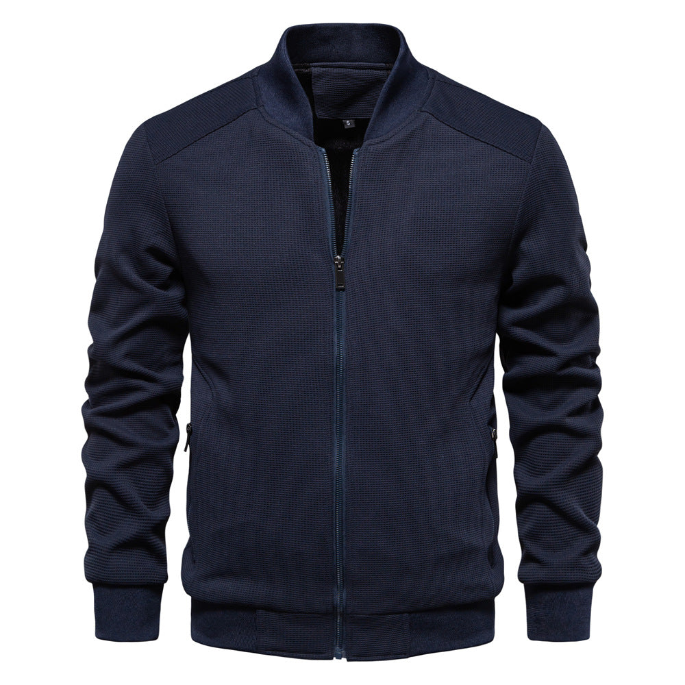 Men’s Textured Full Zipper Knit Jacket