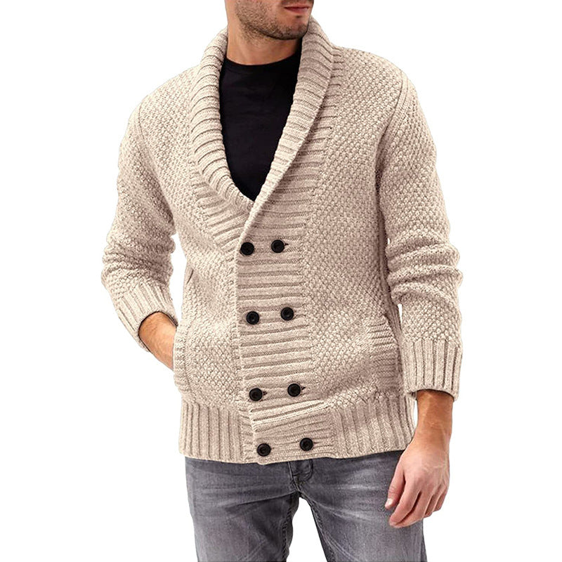Cevori Double Button Placket Structured Cardigan