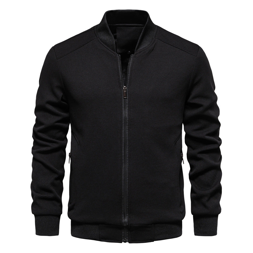 Men’s Textured Full Zipper Knit Jacket