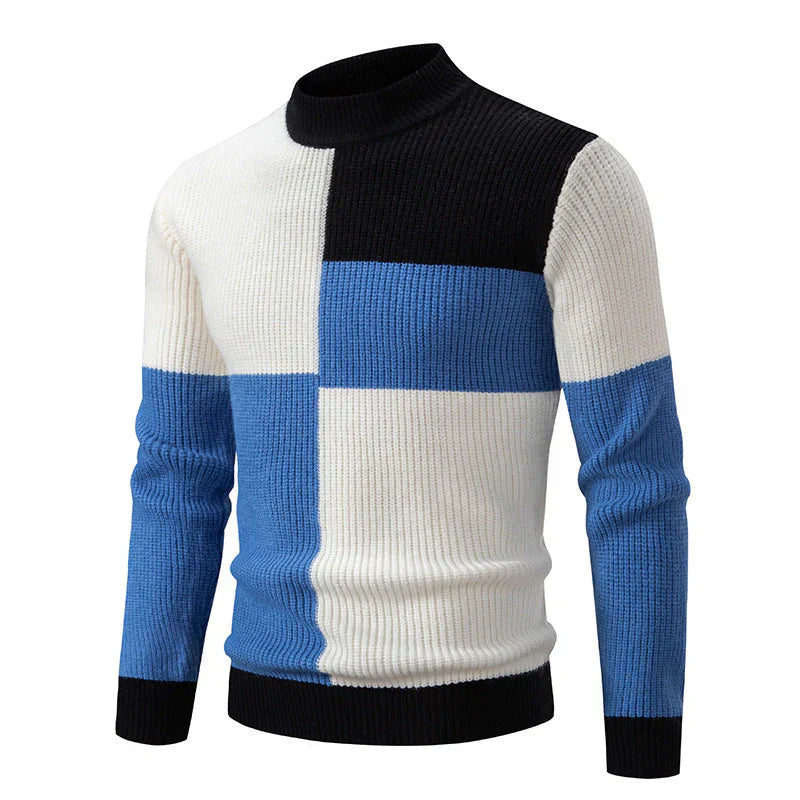 Men's Enzo Knit Jumper with Graphic Block Design