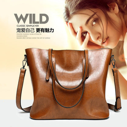 Classic Faux Leather Tote Bag - Spacious and Stylish - BritishElegance