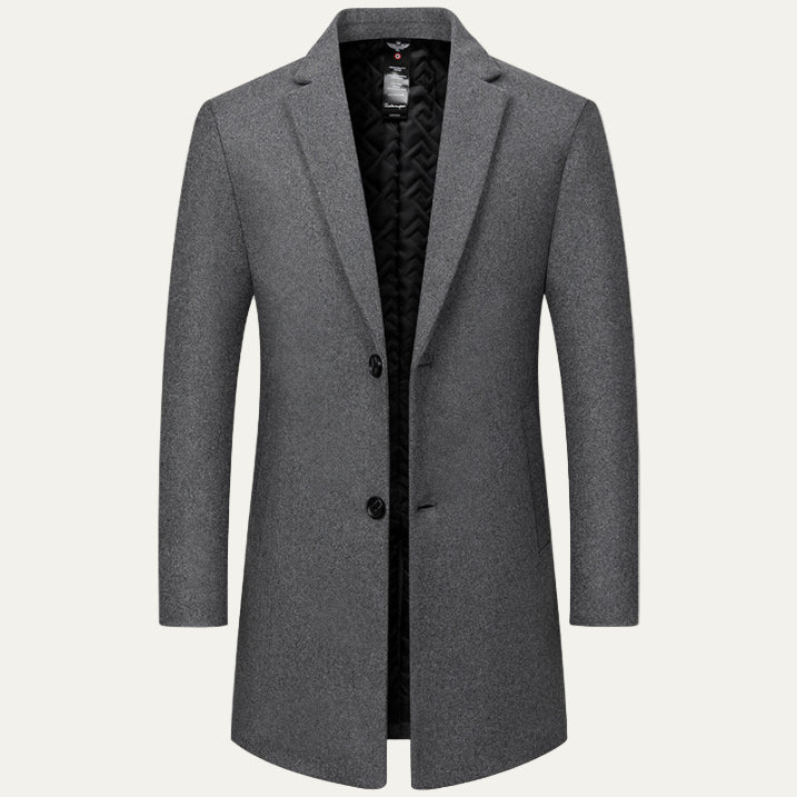 Men’s Formal Single Breasted Quilted Overcoat