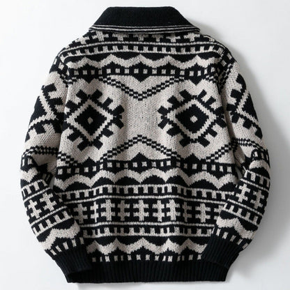 Cevori Stylish Design Geometric Pattern Cardigan