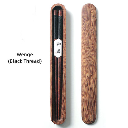 Classic Dark Wood Chopstick Set in Gift Box